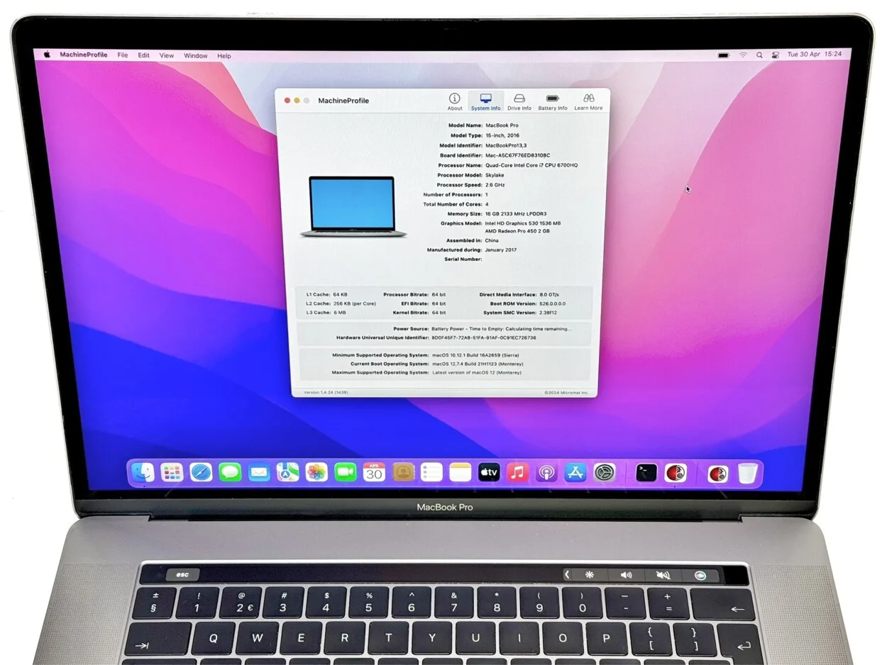 MacBook Pro 15インチ 2016年 i7 16GB 1TB SSD MacBook Pro 15